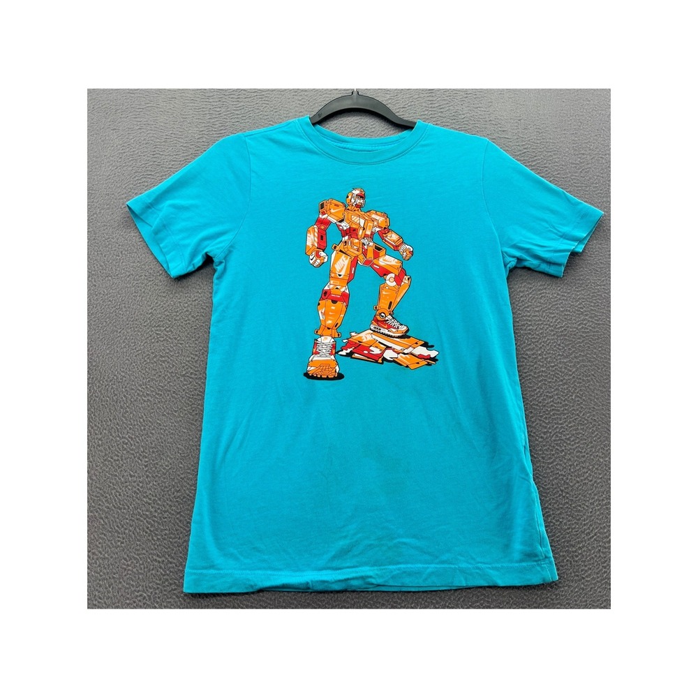 Nike Shirt Boys Sz L Teal Blue Mecha Robot Graphic Tee